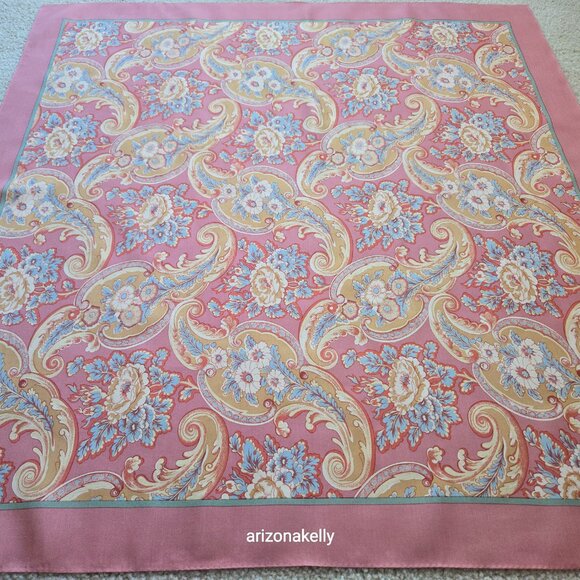 Ralph Lauren Silk Square Scarf Pink - Picture 8 of 12